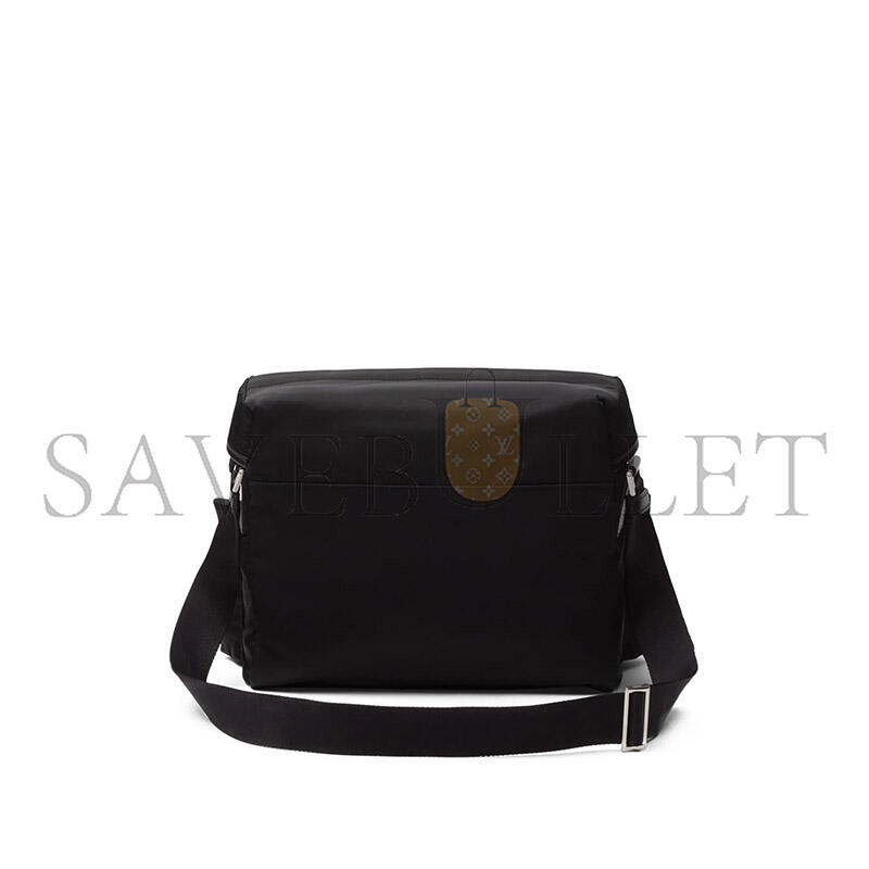PRADA RE-NYLON AND LEATHER SHOULDER BAG 2VD062 (29*23*15cm)